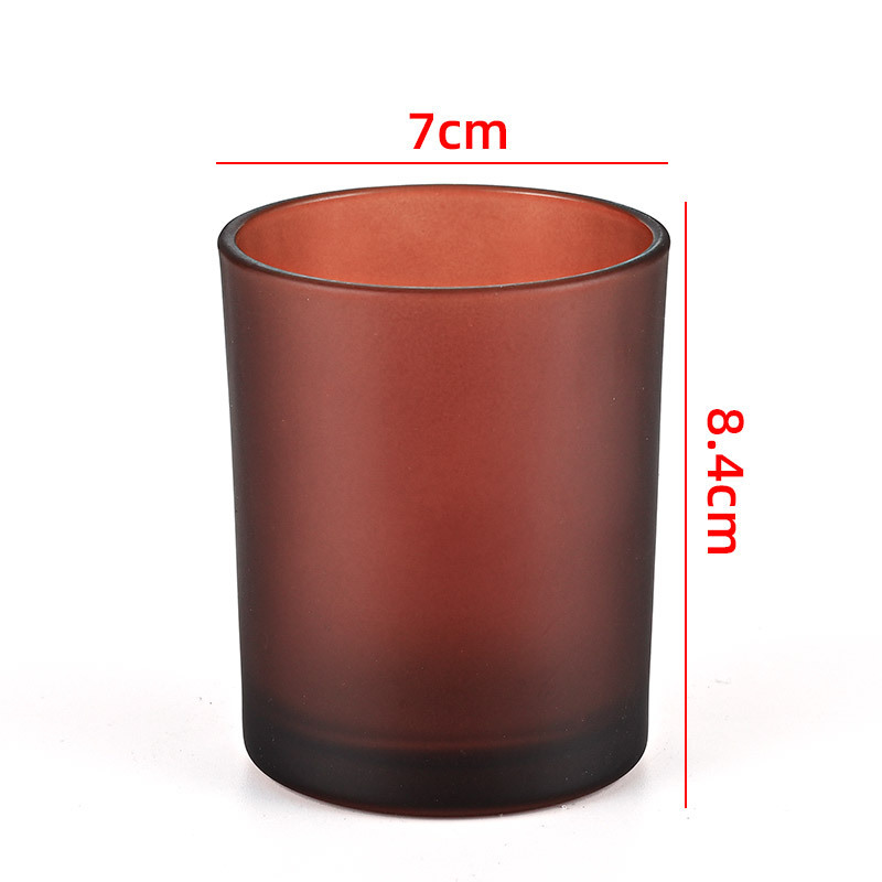 China Cylinder Glass Candle Jar Wholesale Matte Black, colorful 8oz 10oz