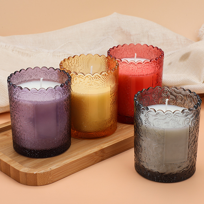 label sticker glass candle vessels flower pattern