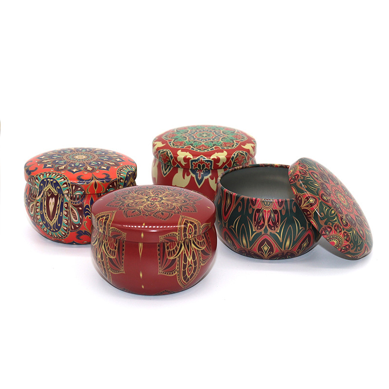 promotion Iron cans new drum-shaped round candle cans ethnic style
