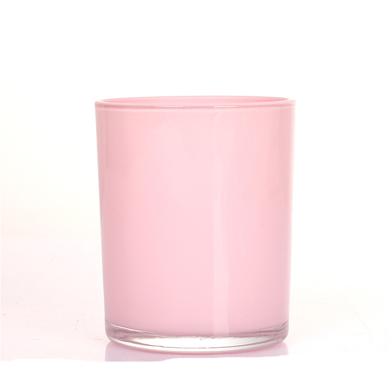 cylinder white black glass candle jar China manufacturer