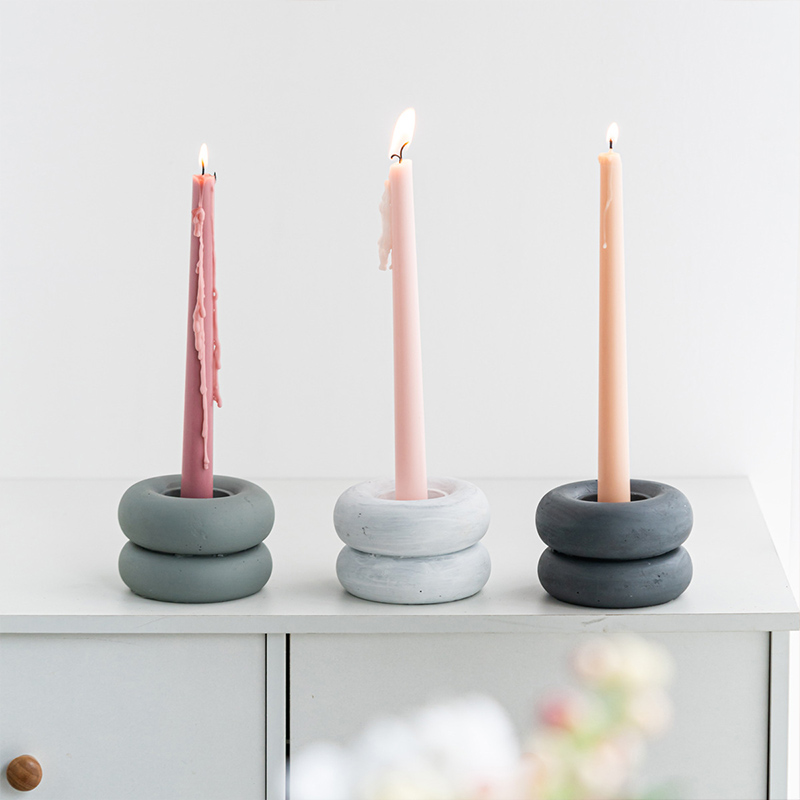 Nordic Style Donut Ring Candle holder Home Decor Weddings Concrete Cement