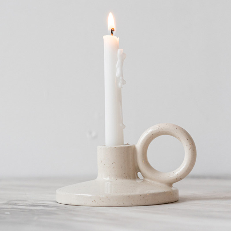 white tall high Ceramic Candle Holder Home Decor Candlestick Living Room Decor Ornament Wedding Decoration Accessories