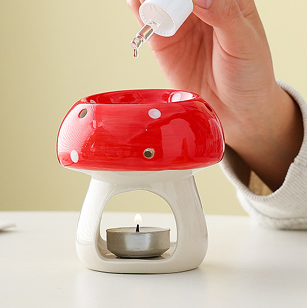 Cute Mushroom House Oil Burner and Wax Warmer ceramic