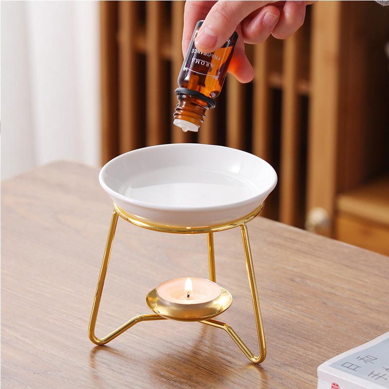  Wax Candle Burner High Stability Rust-proof Simple Style Heat-Resistant Decorative Iron Wax Candle Essential Oil Burner 