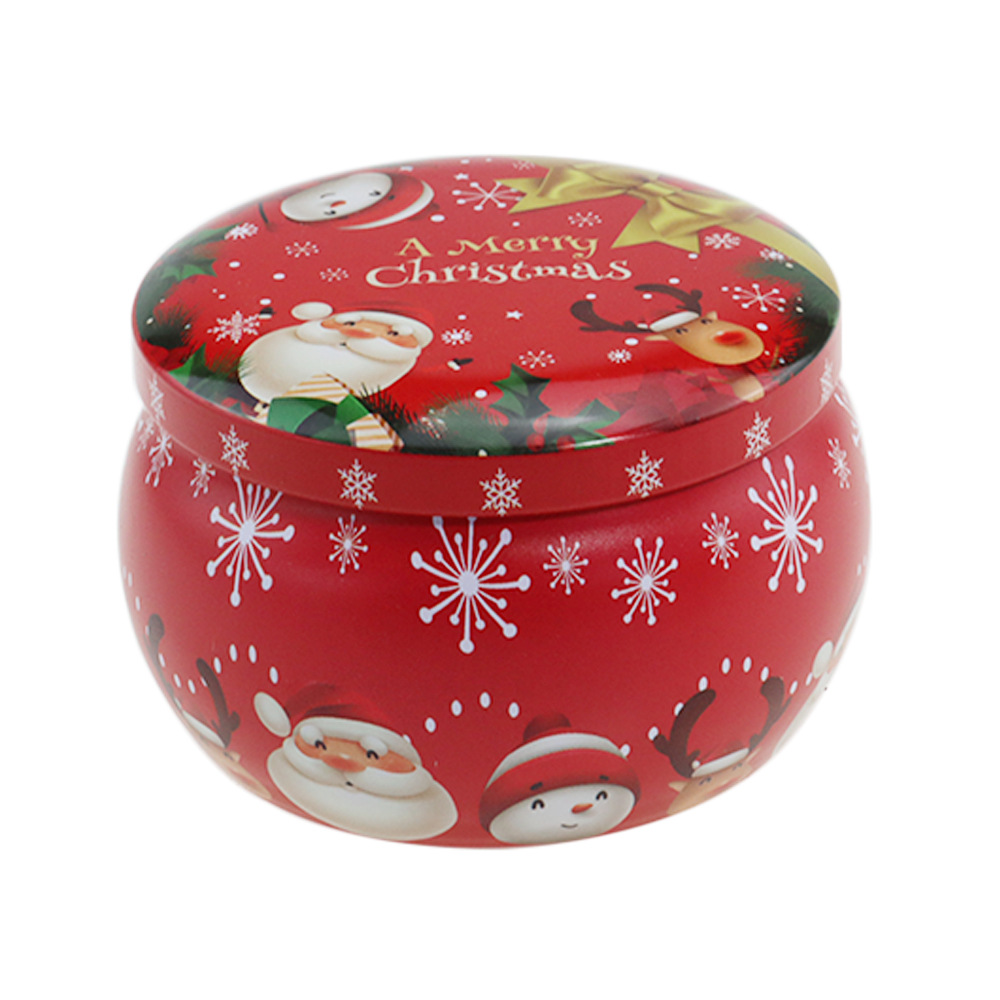 Christmas red Santa tin candle jar with lid wholesales small size