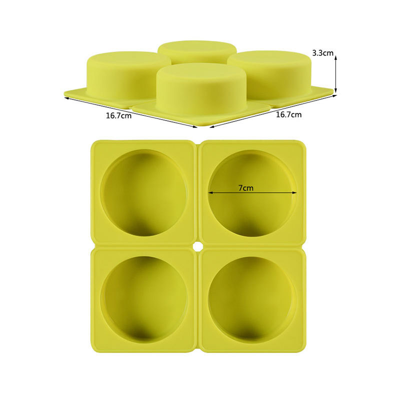 Wholesale 4 four cells round square Silicone mold bulk buy for candle soap food safe  Moulds handmade for DIY soap making