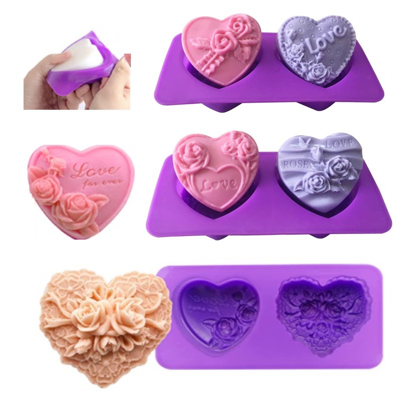 Direct from mold factory Wholesale hear shape Silicone mold bulk buy for candle soap Valentine's Day  Moulds handmade for DIY soap making 