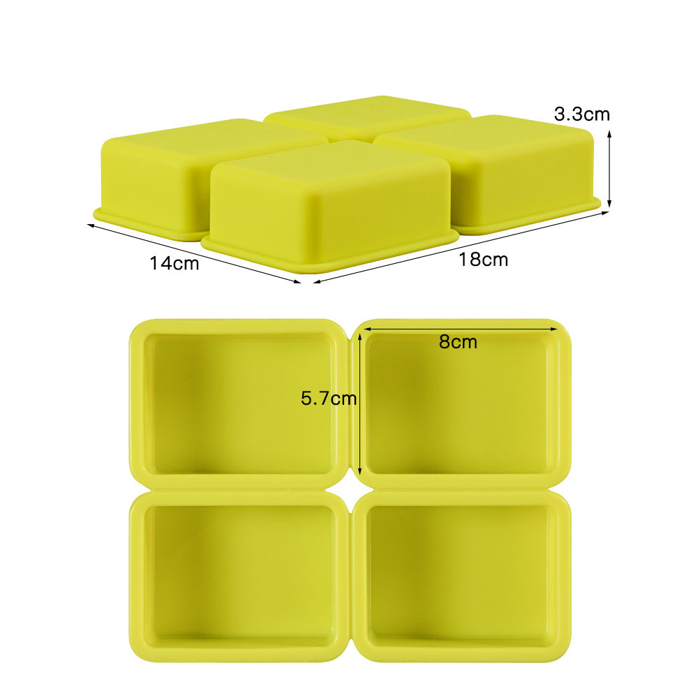 Wholesale 4 four cells Silicone mold bulk buy for candle soap food safe  Moulds handmade for DIY soap making