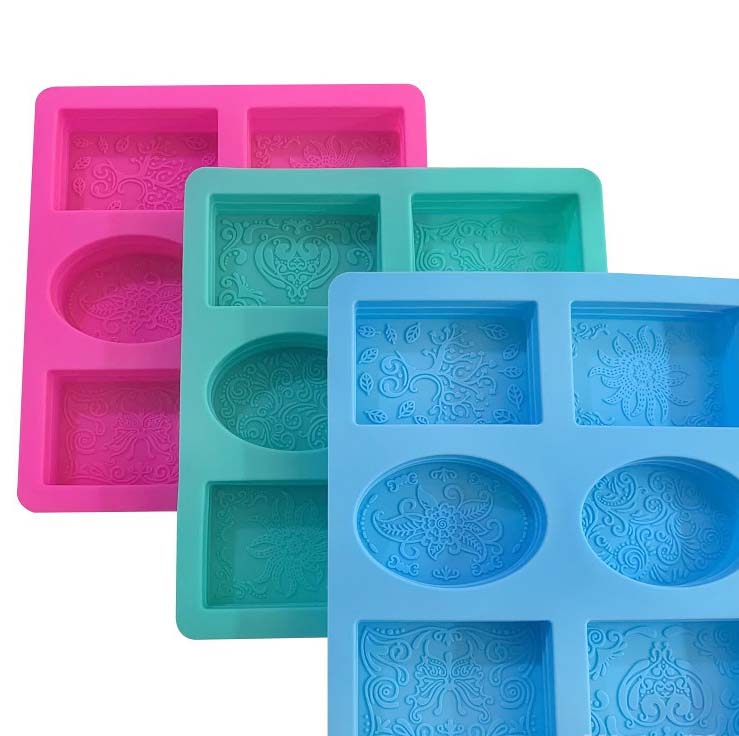 Wholesale 6 six cavities bar honey bee Silicone mold bulk buy for candle soap OEM candle mold factory
