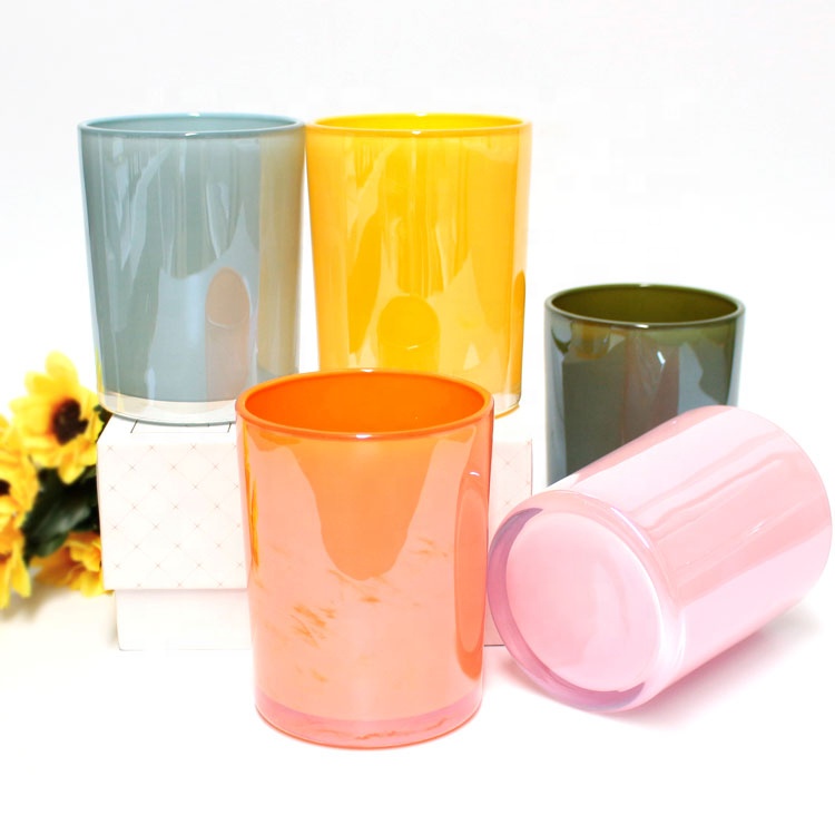 16oz sixteen seventeen 16 17 tall glass evermore cylinders jar vessel shiny colors green orange wholesales