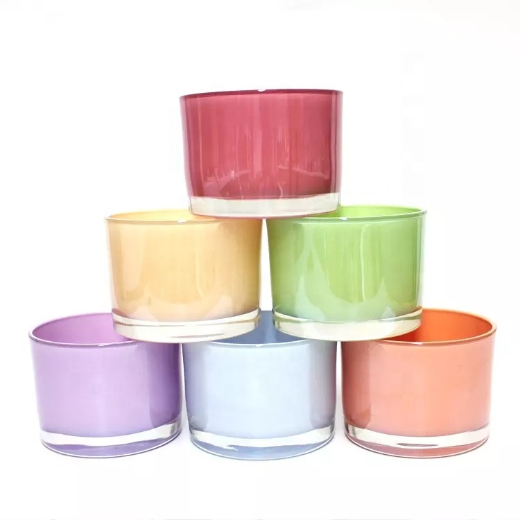 14oz white matte shinny 16 17 glass evermore cylinders jar bowl for candle manufacturer China