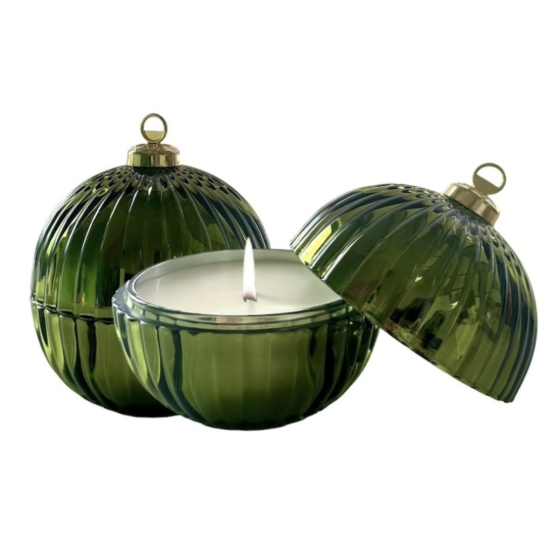 glassware Christmas ball candle jar vessel bulk buy green red gold silver wholesales
