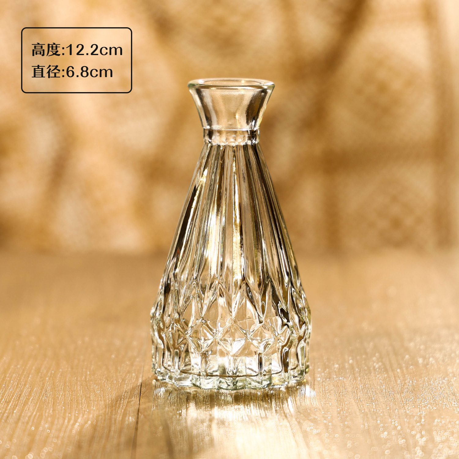 glass round scent diffuser bottle embossed flower pattern wholesale manufacturer