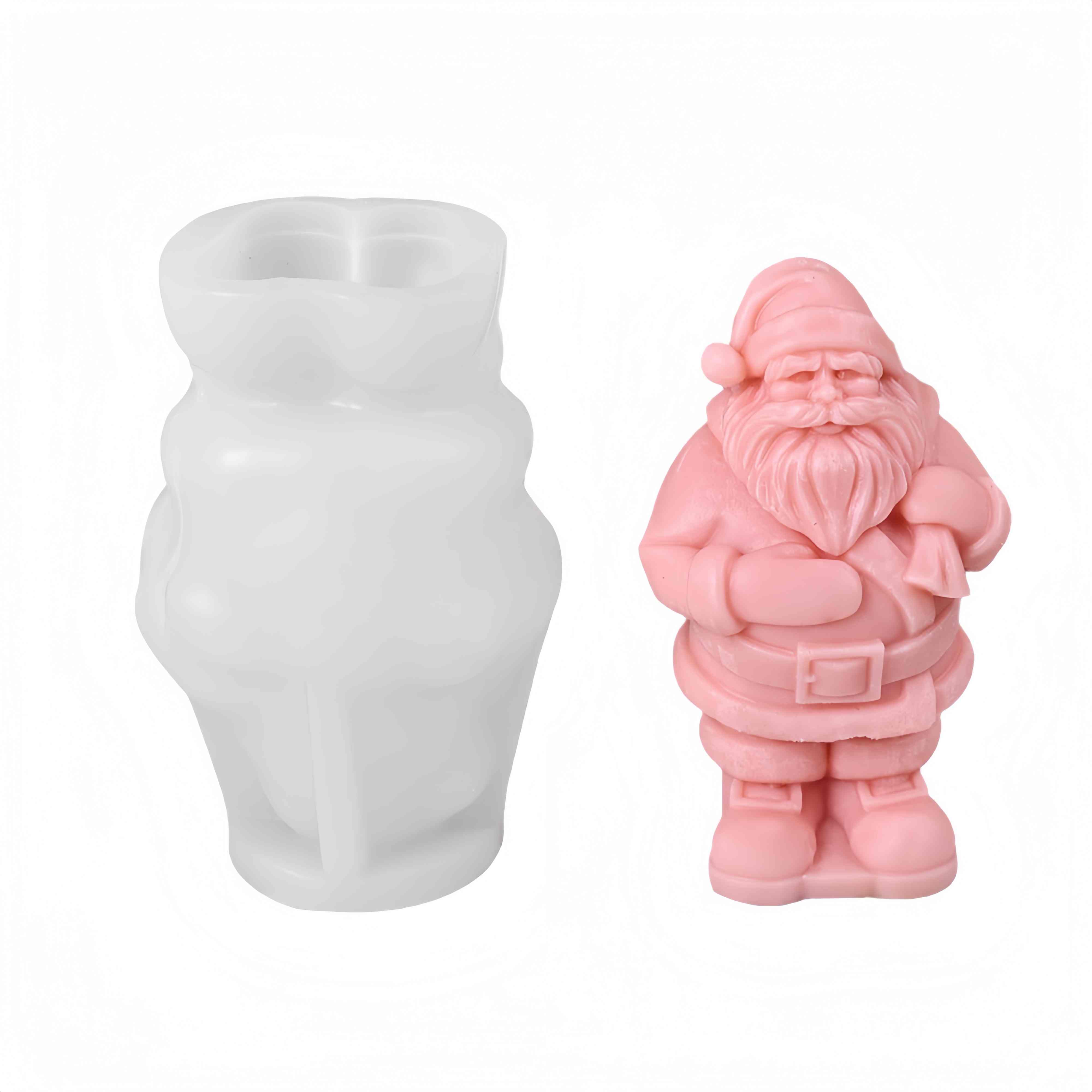 Wholesale 3D Christmas snowman dear Santa soft Candle liquid Silicone mold factory food safe