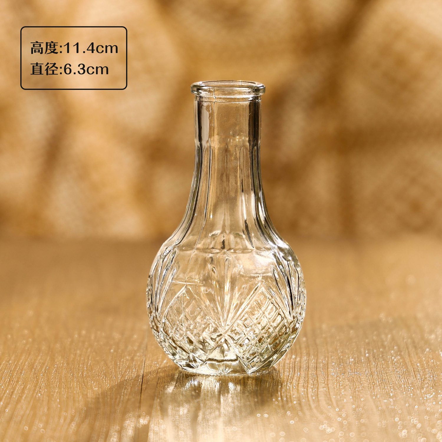 glass scent diffuser bottle embossed flower pattern wholesale manufacturer