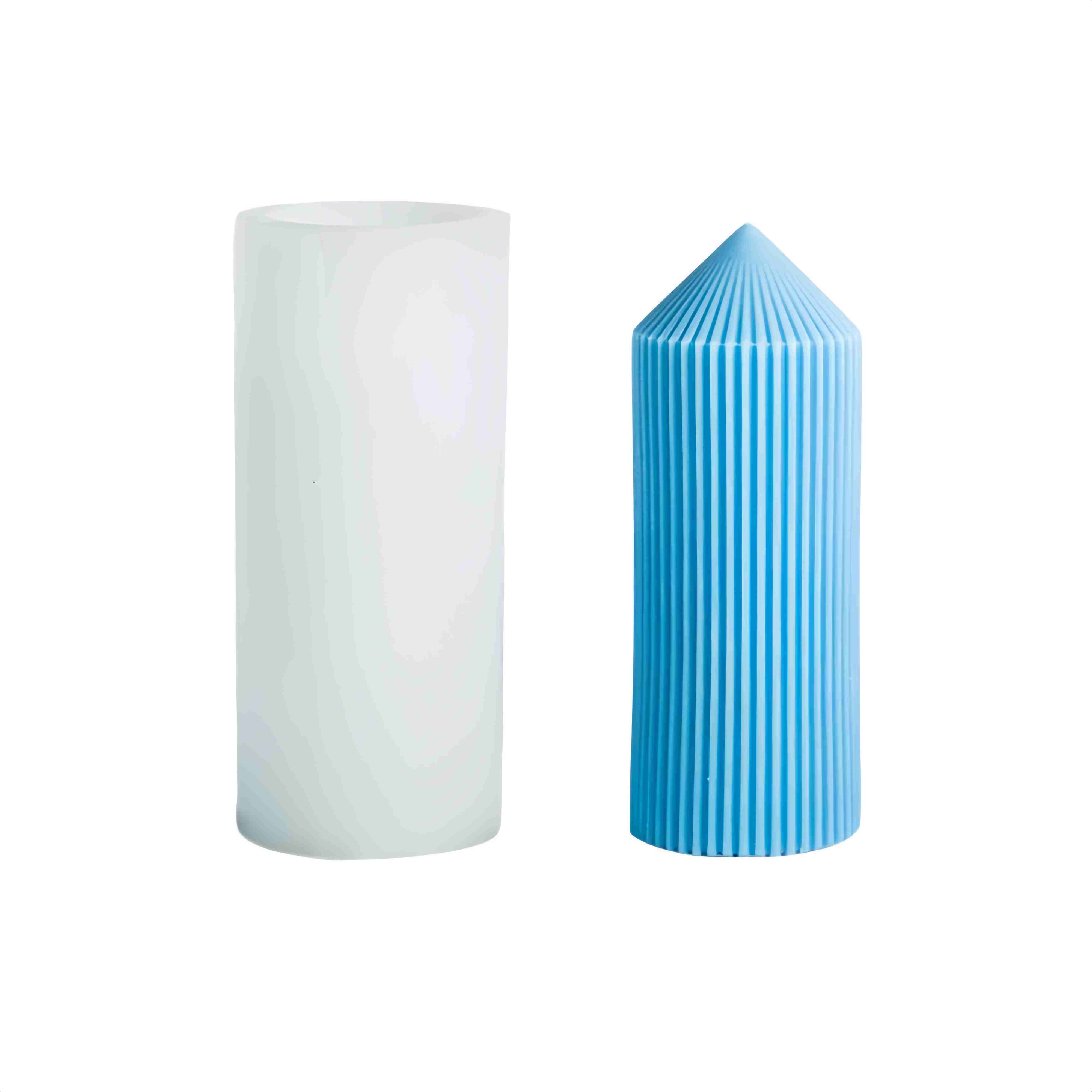 Wholesale 3D vertical rib church Candle liquid Silicone mold factory food safe