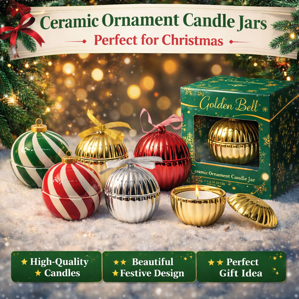 2026 Christmas hot sells ceramic glass candle jars vessels wholesale