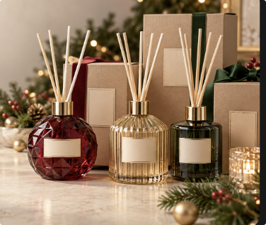 Holiday Reed Diffuser Bottles: When Colour, Glass Texture and Gift Packaging Must Work Together